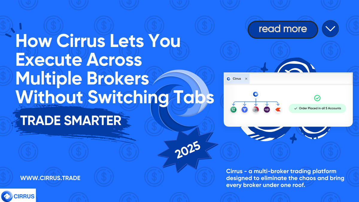 Cirrus multi-broker trading platform dashboard UI